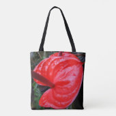 Rote Blume Tote Tasche (Rückseite)