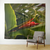 Rote Blume Tropische Natur Pflanze Wandteppich (Beispiel (Horizontal))