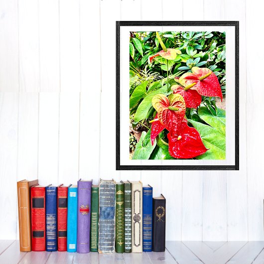 Rote Blume Tropischer Garten Poster