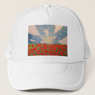Rote Blume Truckerkappe