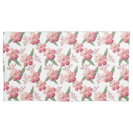 Rote Blume und Berries mit grünen Blätter Kissenbezug