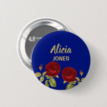 Rote Blume und Blätter blau