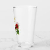 Rote Blume und grüne Blätter individuelle Name Glas (Links)