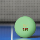 Rote Blume und grüne Blätter individuelle Name Tischtennisball (Netto)