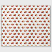 Rote Blume und Grünmuster Geschenkpapier (Flach)