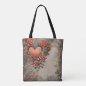 ROTE BLUME UND HERZEN TASCHE (Rückseite)