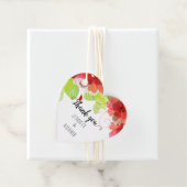 Rote Blume und kalligraphische Hochzeit Vielen Dan Geschenkanhänger (Beispiel)