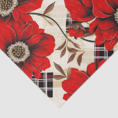 Rote Blume und karierte Seidenpapier (Ausschnitt)