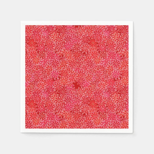 Rote Blume und Korallen, dunkelroter Hintergrund Serviette (Vorderseite)