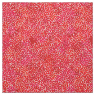 Rote Blume und Korallen, dunkelroter Hintergrund Stoff