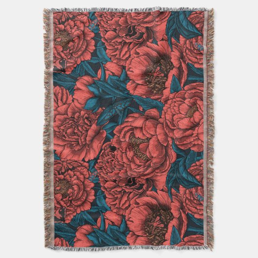 Rote Blume und Motten Decke (Vorderseite Vertikal)