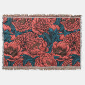 Rote Blume und Motten Decke (Vorderseite)