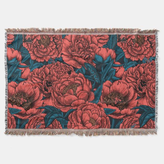 Rote Blume und Motten Decke (Vorderseite)