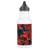 Rote Blume und Motten Edelstahlflasche (Links)
