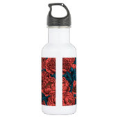 Rote Blume und Motten Edelstahlflasche (Rückseite)