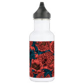 Rote Blume und Motten Edelstahlflasche (Rechts)
