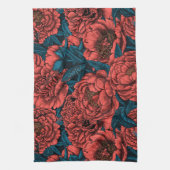 Rote Blume und Motten Geschirrtuch (Vertikal)