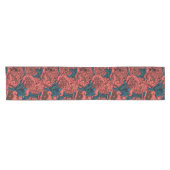 Rote Blume und Motten Kurzer Tischläufer (Horizontal)