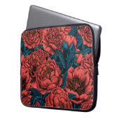 Rote Blume und Motten Laptopschutzhülle (Vorderseite Links)