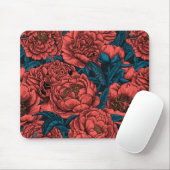 Rote Blume und Motten Mousepad (Mit Mouse)