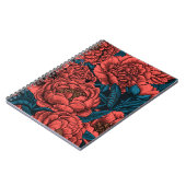 Rote Blume und Motten Notizblock (Linke Seite)