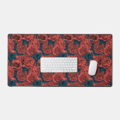 Rote Blume und Motten Schreibtischunterlage (Tastatur & Maus)