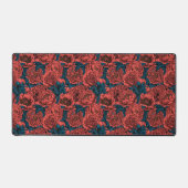 Rote Blume und Motten Schreibtischunterlage (Vorderseite)