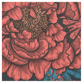 Rote Blume und Motten Stoff (Nahaufnahme)