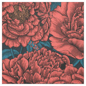 Rote Blume und Motten Stoff (Muster)