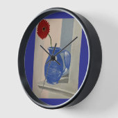 Rote Blume und Papageienuhr Uhr (Winkel)