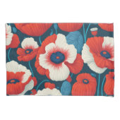 Rote Blume und Pflaumen Kissenbezug (Vorderseite-Links)