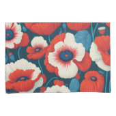 Rote Blume und Pflaumen Kissenbezug (Vorderseite-Rechts)