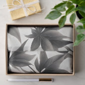 Rote Blume und schwarze Blätter auf der White-Deco Seidenpapier (Geschenk)