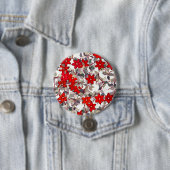 Rote Blume und silbergraue Blätter Button (Beispiel)