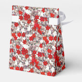 Rote Blume und silbergraue Blätter Geschenkschachtel (Rückseite)