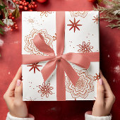 Rote Blume und Starts Geschenkpapier Set