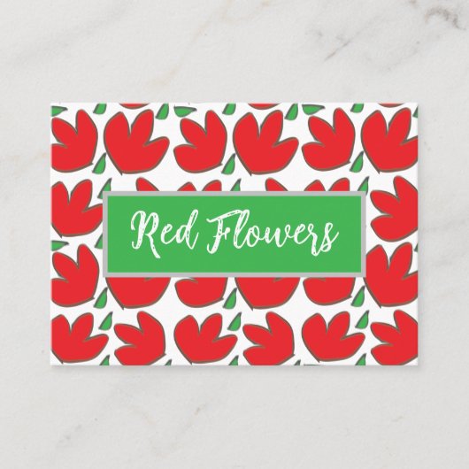 Rote Blume Visitenkarte (Vorderseite)