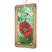 Rote Blume Vivid Gestaltete Glaskunst Autolufterfrischer (Links)