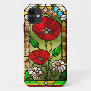 Rote Blume Vivid Gestaltete Glaskunst Case-Mate iPhone Hülle