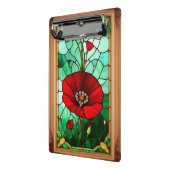Rote Blume Vivid Gestaltete Glaskunst Mini Klemmbrett (Gewinkelt2)