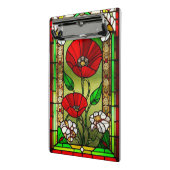 Rote Blume Vivid Gestaltete Glaskunst Mini Klemmbrett (Gewinkelt2)
