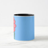 Rote Blume voll mit blauem Hintergrund Tasse (Zentrum)