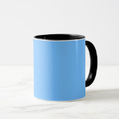 Rote Blume voll mit blauem Hintergrund Tasse (VorderseiteRechts)