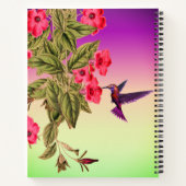 Rote Blume von Hummingvogel Hintergrund Notizblock (Rückseite)
