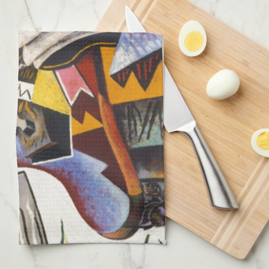 Rote Blume von Joan Miro Handtuch (Viertel Falte)