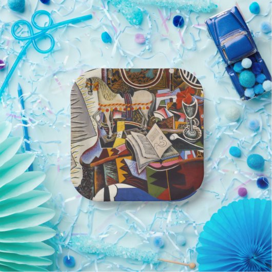 Rote Blume von Joan Miro Pappteller (Party)