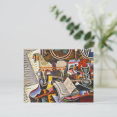 Rote Blume von Joan Miro Postkarte (Stehend Vorderseite)