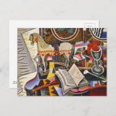 Rote Blume von Joan Miro Postkarte (Vorne/Hinten)