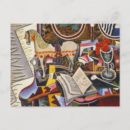 Rote Blume von Joan Miro Postkarte (Vorderseite)