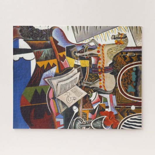 Rote Blume von Joan Miro Puzzle (Horizontal)